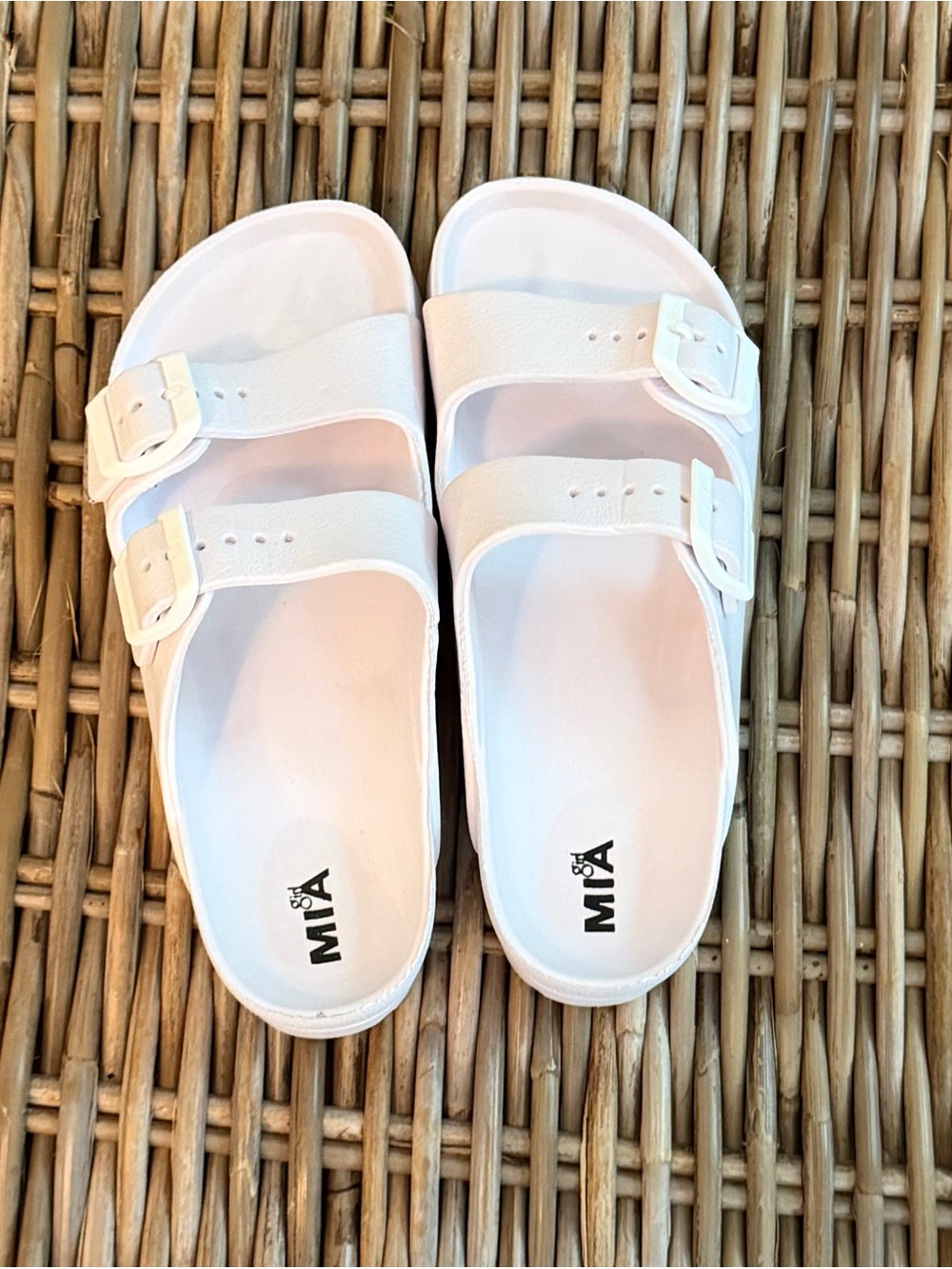 MIA - Girl's Two Adjustable Strap Platform Sandals- white sz 3
